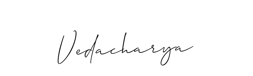 It looks lik you need a new signature style for name Vedacharya. Design unique handwritten (Allison_Script) signature with our free signature maker in just a few clicks. Vedacharya signature style 2 images and pictures png