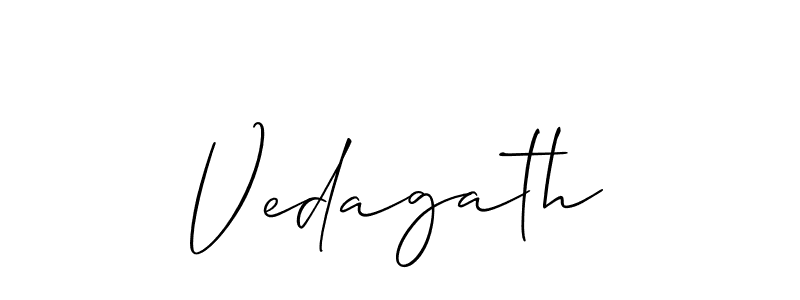 Design your own signature with our free online signature maker. With this signature software, you can create a handwritten (Allison_Script) signature for name Vedagath. Vedagath signature style 2 images and pictures png