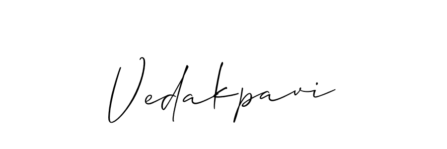 Make a beautiful signature design for name Vedakpavi. With this signature (Allison_Script) style, you can create a handwritten signature for free. Vedakpavi signature style 2 images and pictures png