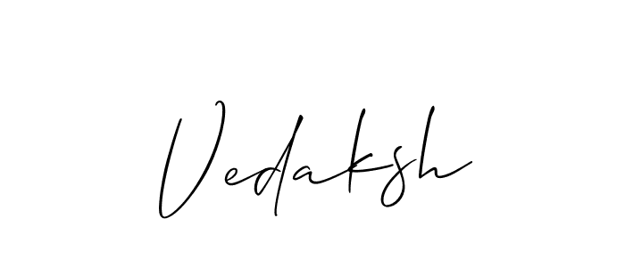 How to make Vedaksh name signature. Use Allison_Script style for creating short signs online. This is the latest handwritten sign. Vedaksh signature style 2 images and pictures png