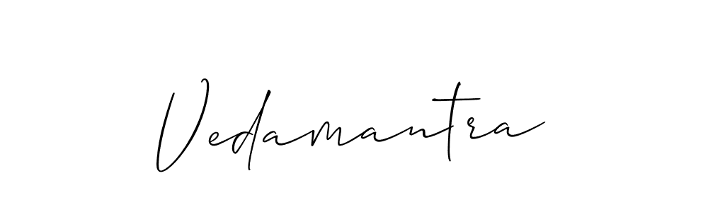 Vedamantra stylish signature style. Best Handwritten Sign (Allison_Script) for my name. Handwritten Signature Collection Ideas for my name Vedamantra. Vedamantra signature style 2 images and pictures png