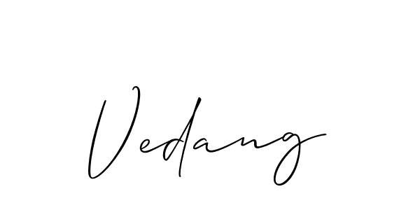 Best and Professional Signature Style for Vedang. Allison_Script Best Signature Style Collection. Vedang signature style 2 images and pictures png