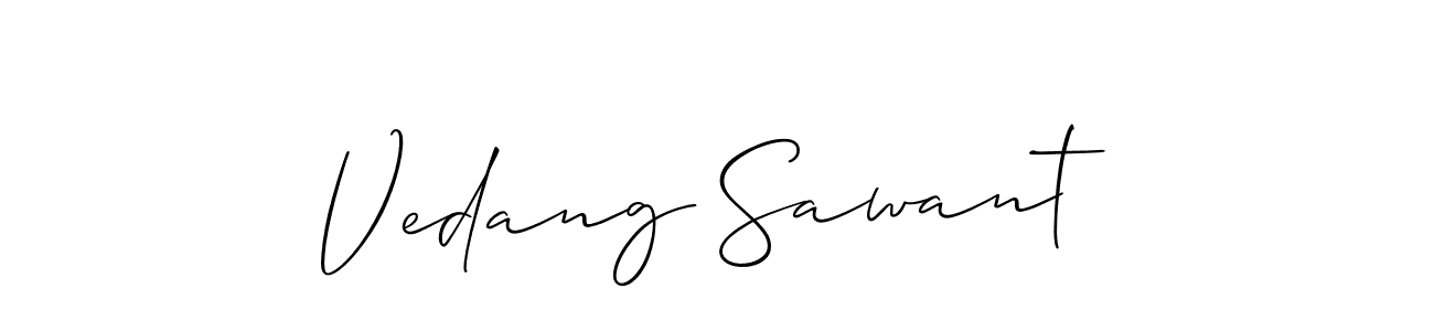 Create a beautiful signature design for name Vedang Sawant. With this signature (Allison_Script) fonts, you can make a handwritten signature for free. Vedang Sawant signature style 2 images and pictures png