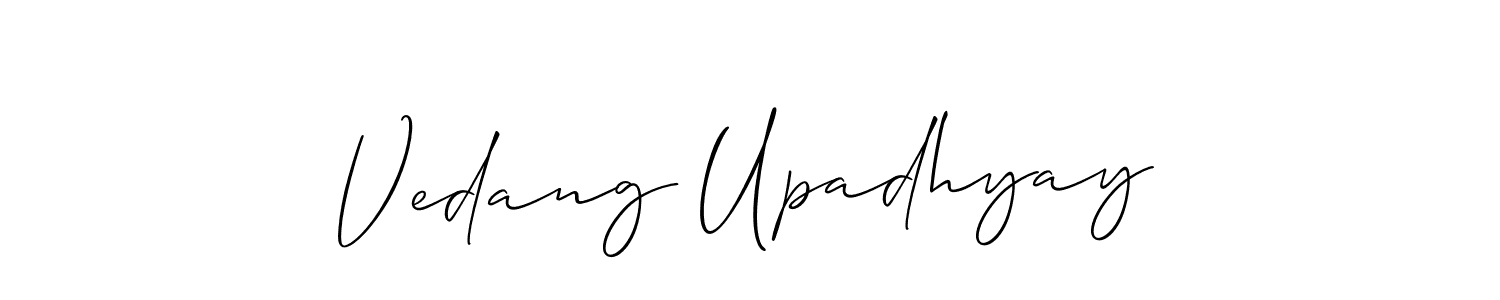 Design your own signature with our free online signature maker. With this signature software, you can create a handwritten (Allison_Script) signature for name Vedang Upadhyay. Vedang Upadhyay signature style 2 images and pictures png