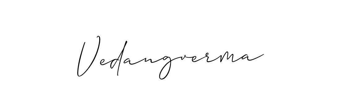 It looks lik you need a new signature style for name Vedangverma. Design unique handwritten (Allison_Script) signature with our free signature maker in just a few clicks. Vedangverma signature style 2 images and pictures png