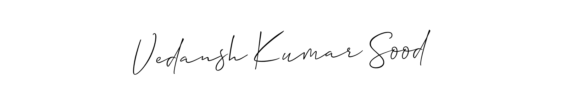 Create a beautiful signature design for name Vedansh Kumar Sood. With this signature (Allison_Script) fonts, you can make a handwritten signature for free. Vedansh Kumar Sood signature style 2 images and pictures png