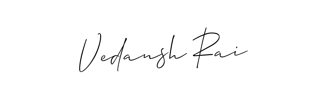 How to Draw Vedansh Rai signature style? Allison_Script is a latest design signature styles for name Vedansh Rai. Vedansh Rai signature style 2 images and pictures png