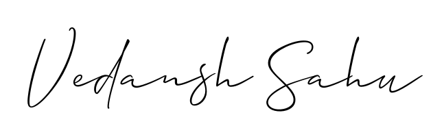 A dynamic signature style for Vedansh Sahu using Allison_Script script. Designed to look authentic, handwritten, and professional. Vedansh Sahu signature style 2 images and pictures png