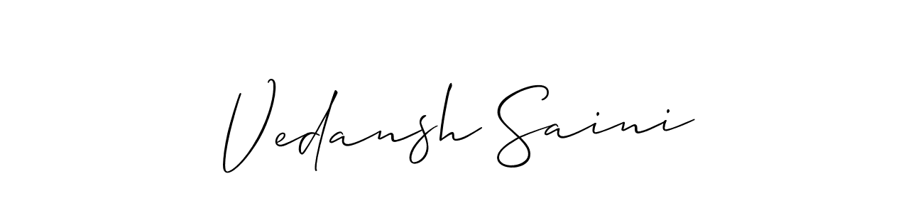 Make a beautiful signature design for name Vedansh Saini. Use this online signature maker to create a handwritten signature for free. Vedansh Saini signature style 2 images and pictures png