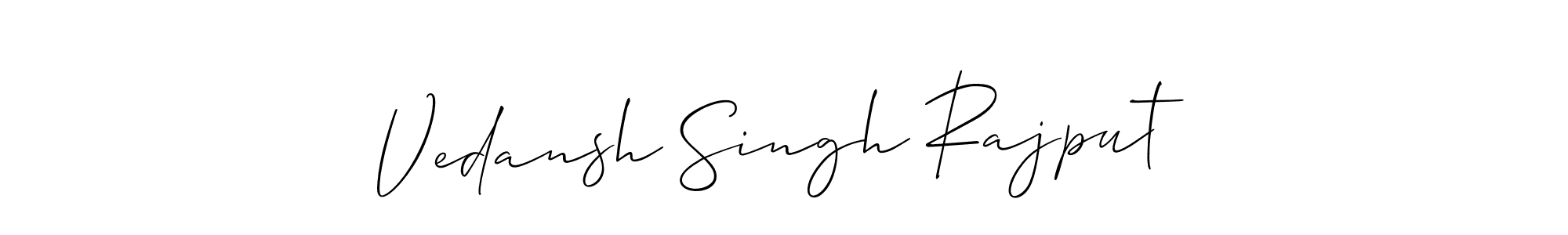 How to make Vedansh Singh Rajput signature? Allison_Script is a professional autograph style. Create handwritten signature for Vedansh Singh Rajput name. Vedansh Singh Rajput signature style 2 images and pictures png