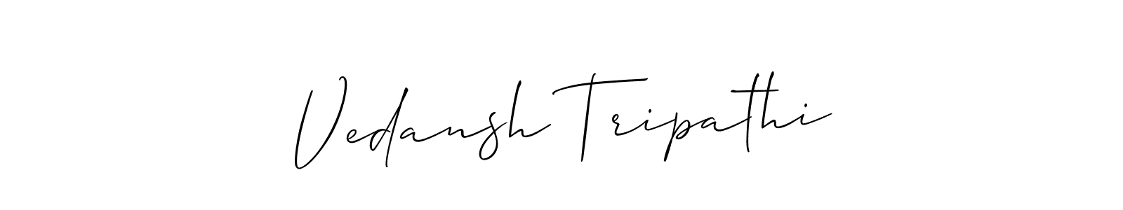 Make a short Vedansh Tripathi signature style. Manage your documents anywhere anytime using Allison_Script. Create and add eSignatures, submit forms, share and send files easily. Vedansh Tripathi signature style 2 images and pictures png