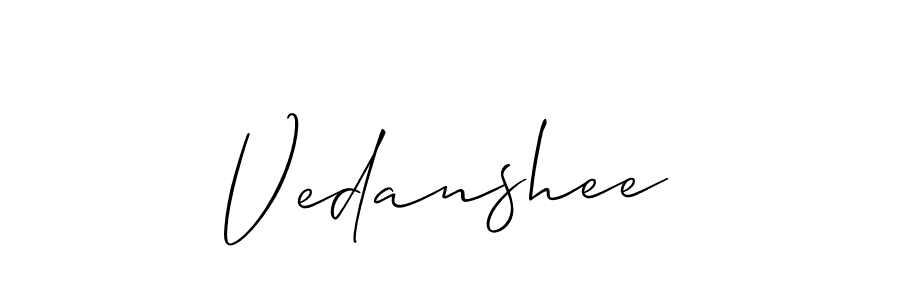 How to make Vedanshee name signature. Use Allison_Script style for creating short signs online. This is the latest handwritten sign. Vedanshee signature style 2 images and pictures png