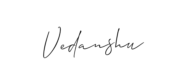 How to make Vedanshu name signature. Use Allison_Script style for creating short signs online. This is the latest handwritten sign. Vedanshu signature style 2 images and pictures png