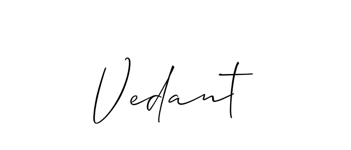 How to make Vedant  name signature. Use Allison_Script style for creating short signs online. This is the latest handwritten sign. Vedant  signature style 2 images and pictures png