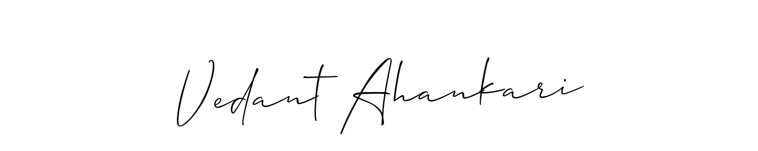 Best and Professional Signature Style for Vedant Ahankari. Allison_Script Best Signature Style Collection. Vedant Ahankari signature style 2 images and pictures png