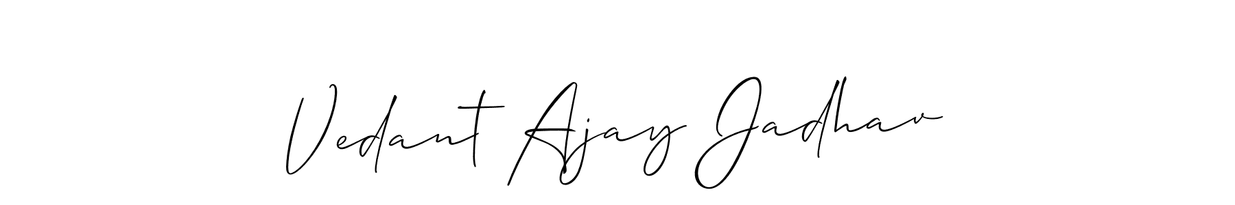 Also You can easily find your signature by using the search form. We will create Vedant Ajay Jadhav name handwritten signature images for you free of cost using Allison_Script sign style. Vedant Ajay Jadhav signature style 2 images and pictures png