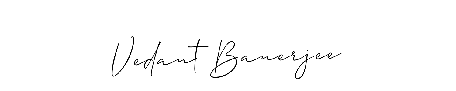 Design your own signature with our free online signature maker. With this signature software, you can create a handwritten (Allison_Script) signature for name Vedant Banerjee. Vedant Banerjee signature style 2 images and pictures png