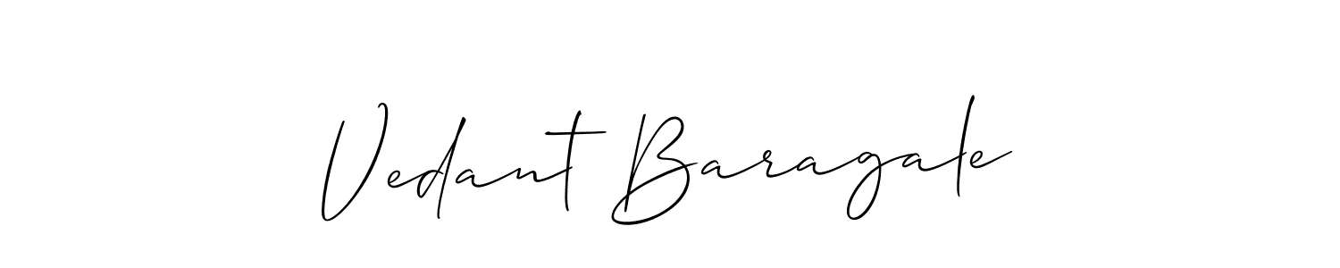 It looks lik you need a new signature style for name Vedant Baragale. Design unique handwritten (Allison_Script) signature with our free signature maker in just a few clicks. Vedant Baragale signature style 2 images and pictures png