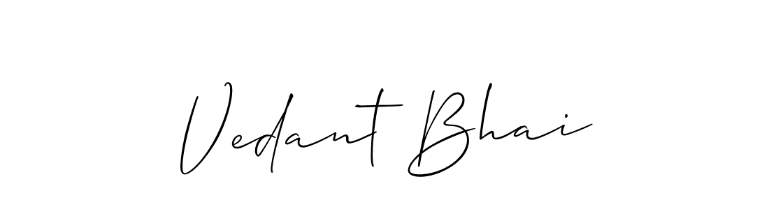 You should practise on your own different ways (Allison_Script) to write your name (Vedant Bhai) in signature. don't let someone else do it for you. Vedant Bhai signature style 2 images and pictures png