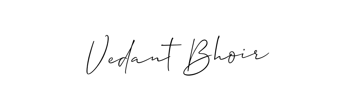 Design your own signature with our free online signature maker. With this signature software, you can create a handwritten (Allison_Script) signature for name Vedant Bhoir. Vedant Bhoir signature style 2 images and pictures png