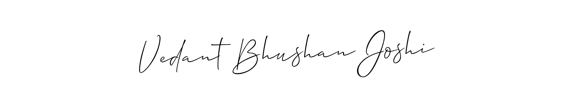 How to make Vedant Bhushan Joshi signature? Allison_Script is a professional autograph style. Create handwritten signature for Vedant Bhushan Joshi name. Vedant Bhushan Joshi signature style 2 images and pictures png