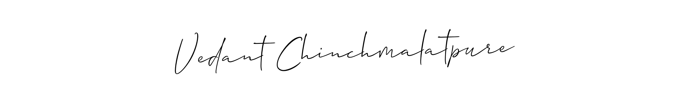 Also You can easily find your signature by using the search form. We will create Vedant Chinchmalatpure name handwritten signature images for you free of cost using Allison_Script sign style. Vedant Chinchmalatpure signature style 2 images and pictures png