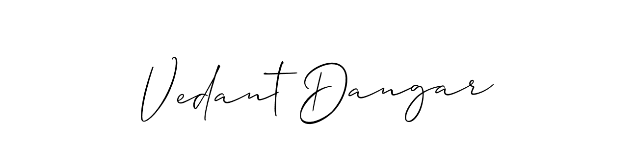 Check out images of Autograph of Vedant Dangar name. Actor Vedant Dangar Signature Style. Allison_Script is a professional sign style online. Vedant Dangar signature style 2 images and pictures png