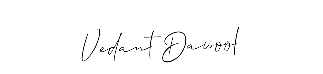 Vedant Dawool stylish signature style. Best Handwritten Sign (Allison_Script) for my name. Handwritten Signature Collection Ideas for my name Vedant Dawool. Vedant Dawool signature style 2 images and pictures png