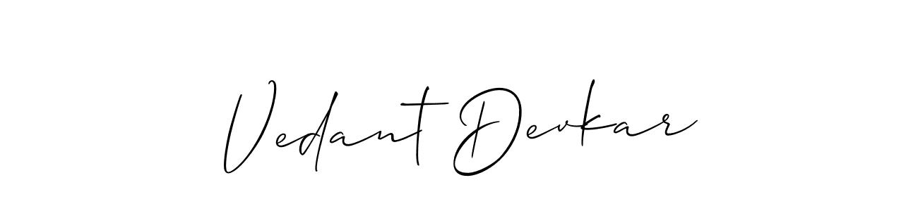 Once you've used our free online signature maker to create your best signature Allison_Script style, it's time to enjoy all of the benefits that Vedant Devkar name signing documents. Vedant Devkar signature style 2 images and pictures png