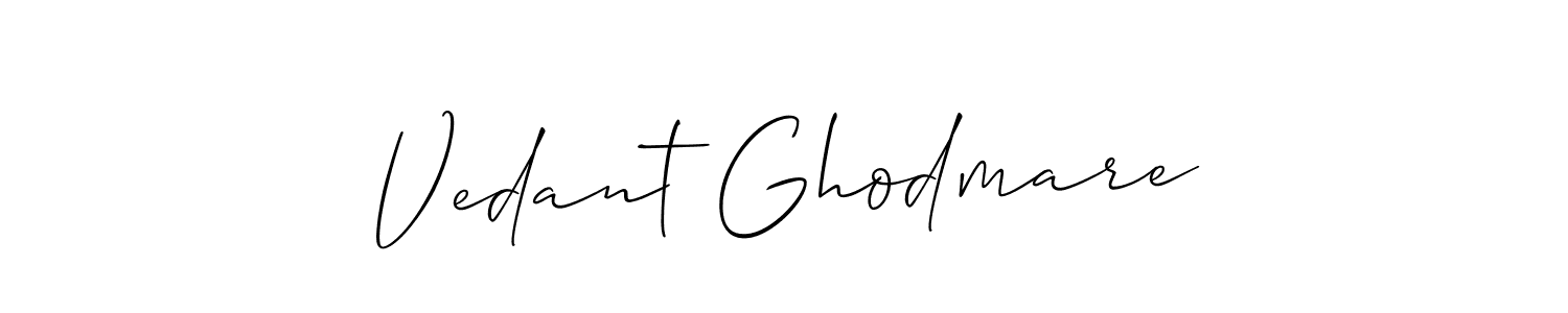 This is the best signature style for the Vedant Ghodmare name. Also you like these signature font (Allison_Script). Mix name signature. Vedant Ghodmare signature style 2 images and pictures png