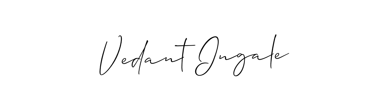 Create a beautiful signature design for name Vedant Ingale. With this signature (Allison_Script) fonts, you can make a handwritten signature for free. Vedant Ingale signature style 2 images and pictures png