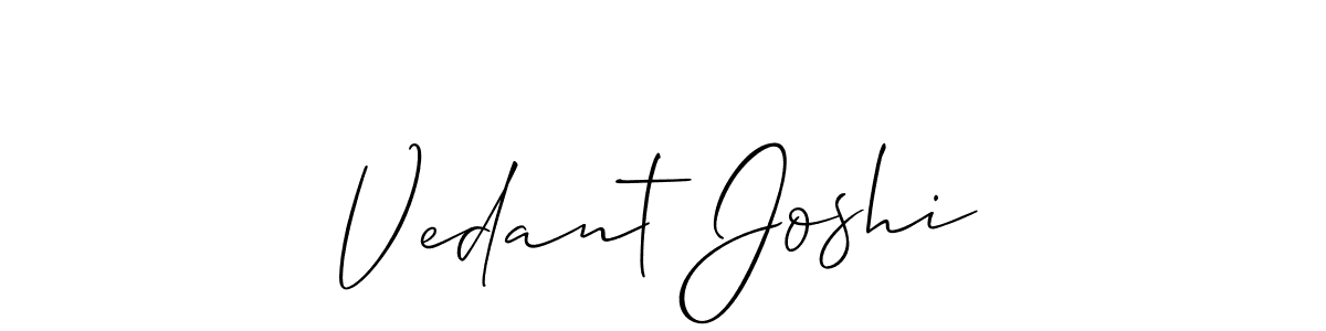 Also we have Vedant Joshi name is the best signature style. Create professional handwritten signature collection using Allison_Script autograph style. Vedant Joshi signature style 2 images and pictures png