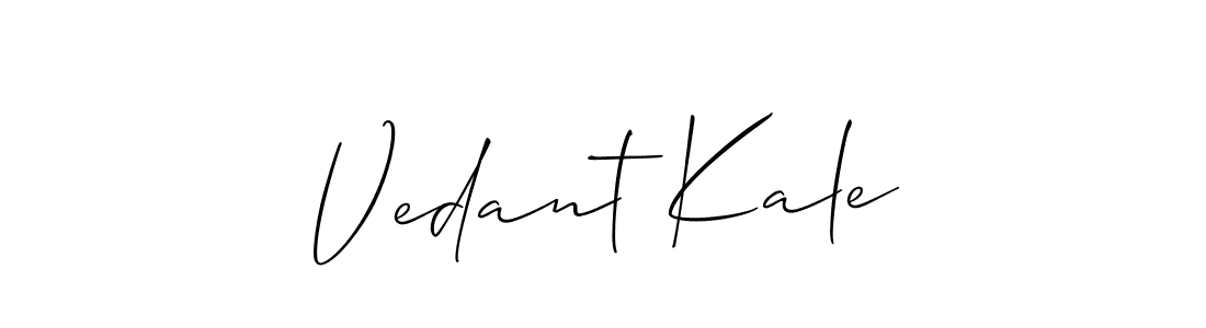 Allison_Script is a professional signature style that is perfect for those who want to add a touch of class to their signature. It is also a great choice for those who want to make their signature more unique. Get Vedant Kale name to fancy signature for free. Vedant Kale signature style 2 images and pictures png
