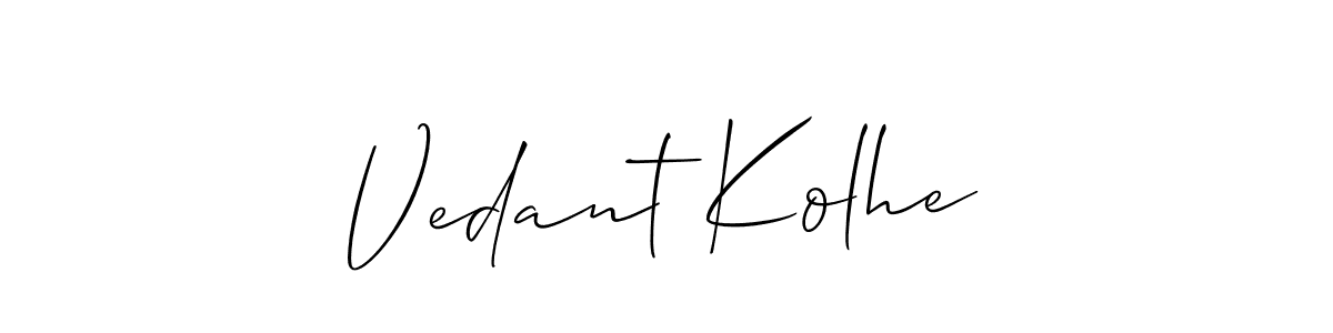 Use a signature maker to create a handwritten signature online. With this signature software, you can design (Allison_Script) your own signature for name Vedant Kolhe. Vedant Kolhe signature style 2 images and pictures png