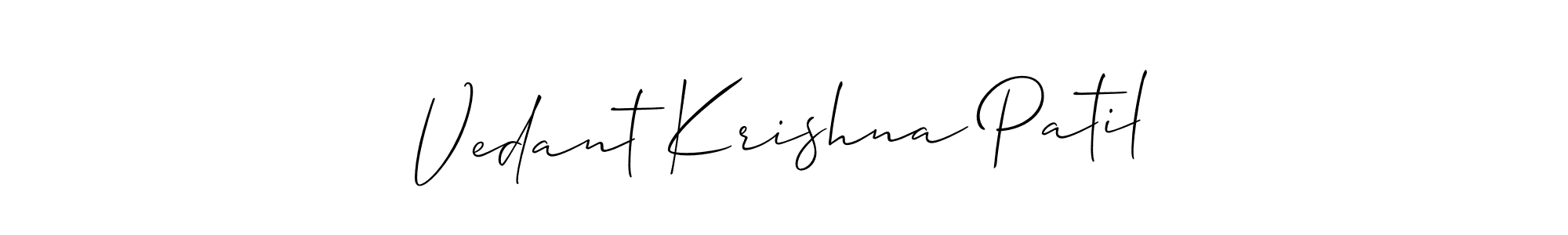 Also You can easily find your signature by using the search form. We will create Vedant Krishna Patil name handwritten signature images for you free of cost using Allison_Script sign style. Vedant Krishna Patil signature style 2 images and pictures png