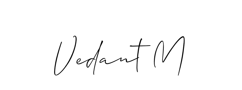 Best and Professional Signature Style for Vedant M. Allison_Script Best Signature Style Collection. Vedant M signature style 2 images and pictures png