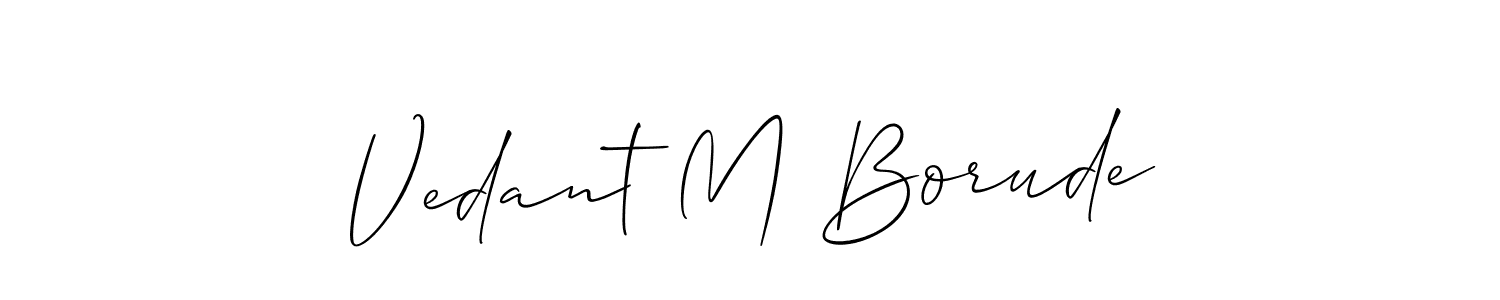 How to Draw Vedant M Borude signature style? Allison_Script is a latest design signature styles for name Vedant M Borude. Vedant M Borude signature style 2 images and pictures png