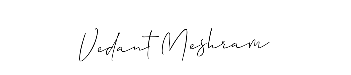 Make a beautiful signature design for name Vedant Meshram. With this signature (Allison_Script) style, you can create a handwritten signature for free. Vedant Meshram signature style 2 images and pictures png
