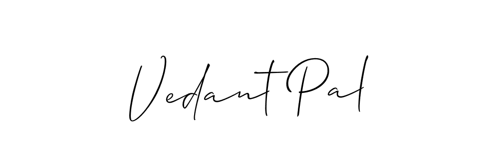 Use a signature maker to create a handwritten signature online. With this signature software, you can design (Allison_Script) your own signature for name Vedant Pal. Vedant Pal signature style 2 images and pictures png