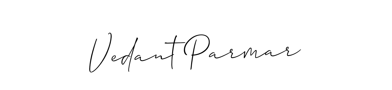 Also we have Vedant Parmar name is the best signature style. Create professional handwritten signature collection using Allison_Script autograph style. Vedant Parmar signature style 2 images and pictures png