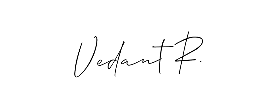 Make a beautiful signature design for name Vedant R.. With this signature (Allison_Script) style, you can create a handwritten signature for free. Vedant R. signature style 2 images and pictures png