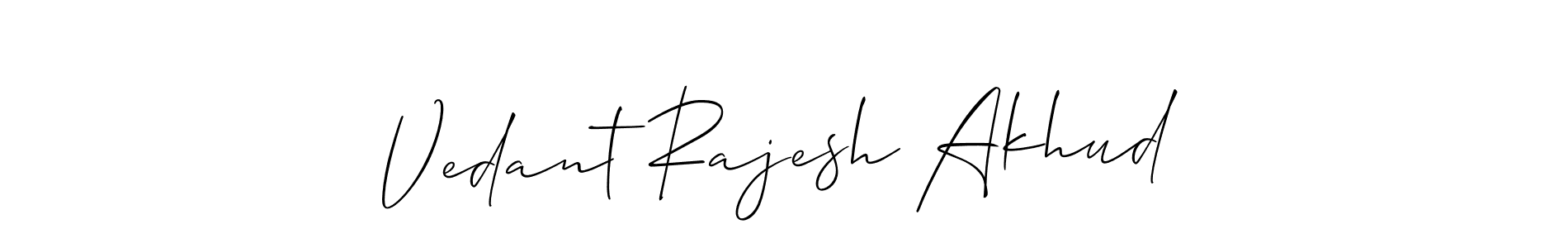 How to make Vedant Rajesh Akhud signature? Allison_Script is a professional autograph style. Create handwritten signature for Vedant Rajesh Akhud name. Vedant Rajesh Akhud signature style 2 images and pictures png