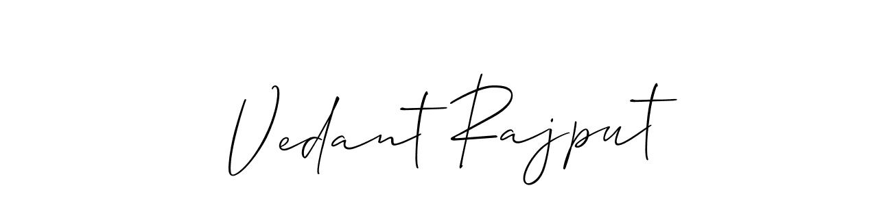 Allison_Script is a professional signature style that is perfect for those who want to add a touch of class to their signature. It is also a great choice for those who want to make their signature more unique. Get Vedant Rajput name to fancy signature for free. Vedant Rajput signature style 2 images and pictures png