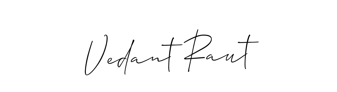 Allison_Script is a professional signature style that is perfect for those who want to add a touch of class to their signature. It is also a great choice for those who want to make their signature more unique. Get Vedant Raut name to fancy signature for free. Vedant Raut signature style 2 images and pictures png