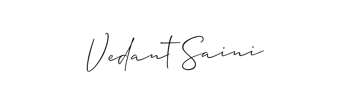 How to make Vedant Saini signature? Allison_Script is a professional autograph style. Create handwritten signature for Vedant Saini name. Vedant Saini signature style 2 images and pictures png