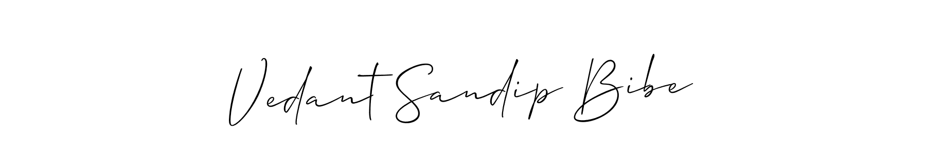 Also we have Vedant Sandip Bibe name is the best signature style. Create professional handwritten signature collection using Allison_Script autograph style. Vedant Sandip Bibe signature style 2 images and pictures png