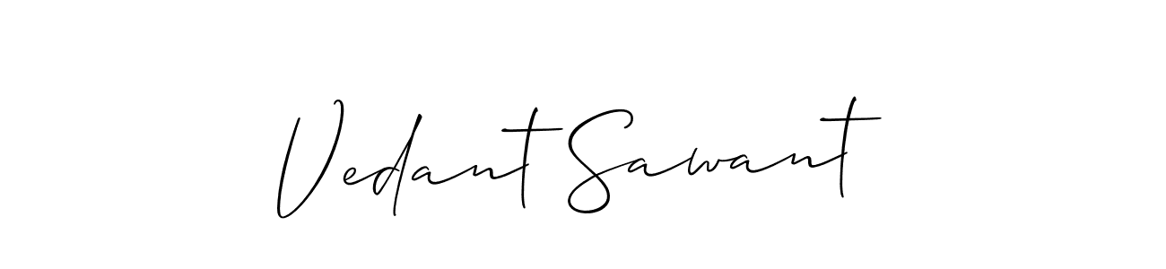 How to make Vedant Sawant name signature. Use Allison_Script style for creating short signs online. This is the latest handwritten sign. Vedant Sawant signature style 2 images and pictures png