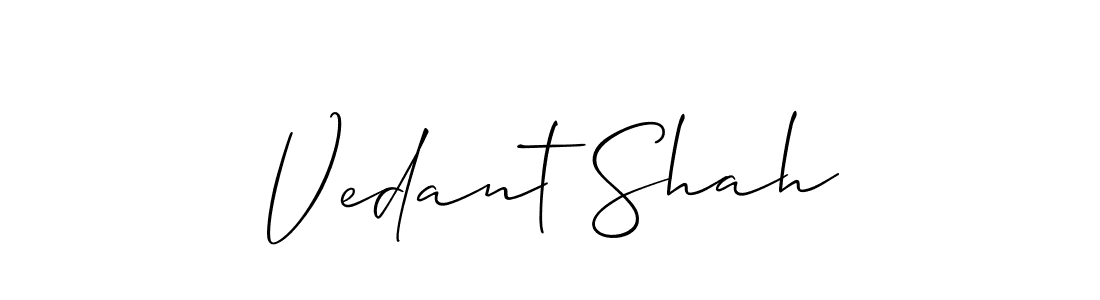 How to make Vedant Shah signature? Allison_Script is a professional autograph style. Create handwritten signature for Vedant Shah name. Vedant Shah signature style 2 images and pictures png