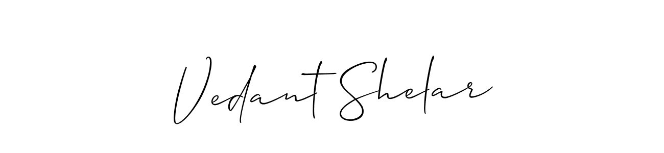 Use a signature maker to create a handwritten signature online. With this signature software, you can design (Allison_Script) your own signature for name Vedant Shelar. Vedant Shelar signature style 2 images and pictures png