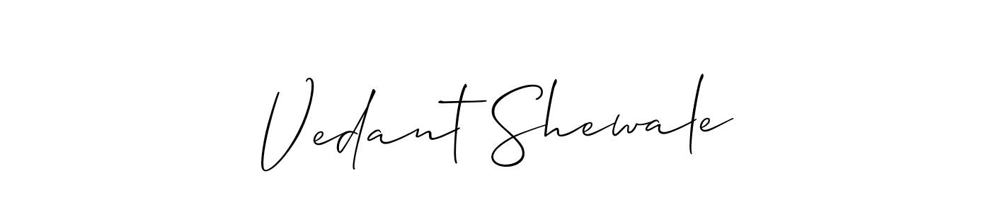 How to make Vedant Shewale signature? Allison_Script is a professional autograph style. Create handwritten signature for Vedant Shewale name. Vedant Shewale signature style 2 images and pictures png